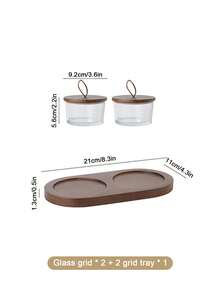 2PCs/Set Or 4PCs/Set Or 6PCs/Set Nut Bowl Set, Fruit Platter, Mini Snack Plate With Wooden Tray, Transparent Nut Jar With Lid, Fruit Bowl With Lid, Creative Snack Box, Decorative Fruit Container, Room Decoration, Kitchen Accessory