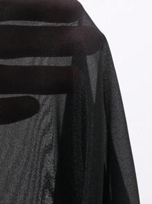 FRIFUL Women's Open Front Sheer Short Metal Zipper Contrast Color Plain Short Sleeve Casual Jacket