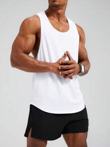 Manfinity Sport Polished Herren Sommer Lässig Set mit Buchstaben Muster Tank Top und Shorts, Sportbekleidung, Laufgarnitur