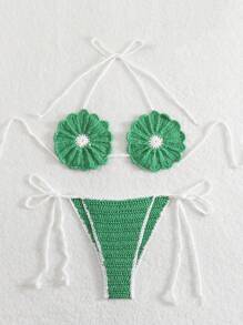 Swim Mod Women's Vacation Style Crochet Sunflower Cover Up, Cute & Stylish Crochet For Summer