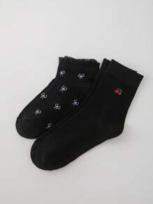 ROMWE Kawaii Women's Cute Comfortable Mid-Calf Socks, For Everyday Wear