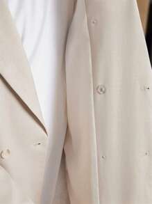EASEVO Plus Size Men's Woven Double-Breasted Long Sleeve Suit Jacket & Pants Set
