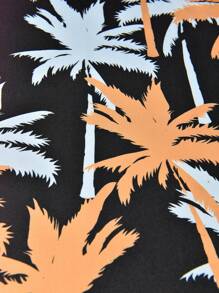 Manfinity RSRT 2 件套男士棕榈树全身印花前开短袖休闲装度假装男士度假装热带度假男装男士度假装度假装男士度假装热带男装，男士度假装，男士夏威夷装，男士 2 件套热带 - 卡其色 - 查看 7