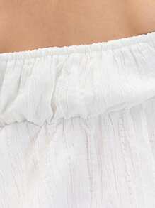 Leap Crew Leap Crew 年轻女孩休闲简约舒适荷叶边方领衬衫 - 白色 - 查看 4