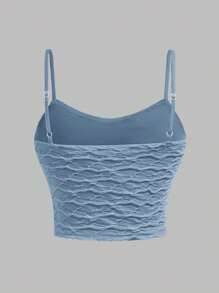 Girlism ملابس محددة من قطعتين للفتيات المراهقات - ملابس علوية كامي محبوكة نسيجية، وتنورة قصيرة متدرجة ذات ذيل مموج، بالأزرق، للربيع والصيف، كاجوال، ڤينتاج، أزياء الشاطئ