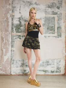 Sugerpunk Women's Fashionable & Comfortable Platform Wedge Slide Sandals - Gold - View 2