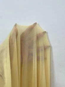 Swim Mod 多巴胺女孩黄色碎花网眼高腰不对称下摆迷你裙，度假风性感短裙，适合泳衣搭配 - 黃色 - 查看 6