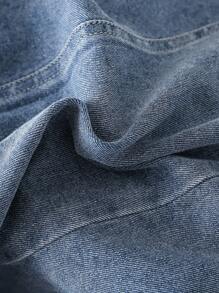 SHEIN Girls' Design Sense Fashionable Dress, New Summer Tween Girl' Soft Washed Denim Strap Princess Dress - Blue - View 5