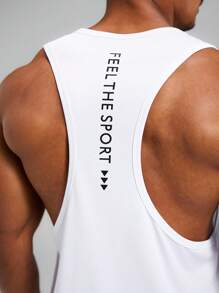 Manfinity Sport Polished Herren Sommer Lässig Set mit Buchstaben Muster Tank Top und Shorts, Sportbekleidung, Laufgarnitur