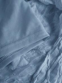 Girlism ملابس محددة من قطعتين للفتيات المراهقات - ملابس علوية كامي محبوكة نسيجية، وتنورة قصيرة متدرجة ذات ذيل مموج، بالأزرق، للربيع والصيف، كاجوال، ڤينتاج، أزياء الشاطئ