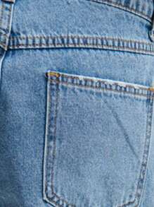 Nöista Falda-pantalón asimétrica de mezclilla, estilo casual de verano, estilo cotidiano, 4 de julio, Y2K - Azul - Ver 8