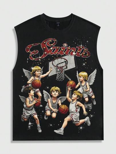 Street Life Canotta casual senza maniche stampata da uomo