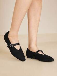 MOTF PREMIUM BAILARINAS DE recubierto CON HEBILLA, ZAPATOS DE PUNTA FINA - Negro - Ver 7