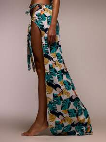 MUSERA Maxi Side Tie Printed Pattern Sarong Cover Up Spring, Summer, Ibiza, Holiday, Cute, Festival, Vacation Beachwear, Beach, Boho Mai Tai