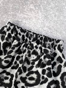 SHEIN Bolty Tween Boy Leopard Print Casual Shorts With Pockets, Suitable For Commuting, School, Daily Leisure, Sports, Spring/Summer