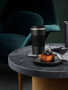 1 pièce Mug de transport en acier inoxydable isotherme, mug de voyage portable et élégant avec couvercle étanche, mug de café isotherme réutilisable pour boissons chaudes et froides/thé - mug de café de transport pour voiture, fournitures scolaires