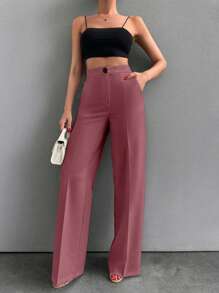 SHEIN Cottnline Beige Basic Pants, Fashionable Suitable For Summer - Pink - View 4