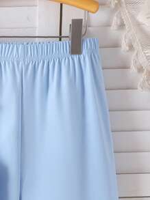 Elladie kids 2 件女童无袖碎花亮黄色上衣和宽松阔腿裤时尚春夏装