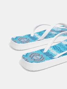 Sandalias de mujer de chanclas negras - Azul - Ver 5