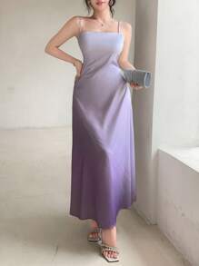 DAZY Abito elegante minimal donna con effetto sfumato, senza maniche, adatto per uso casual quotidiano