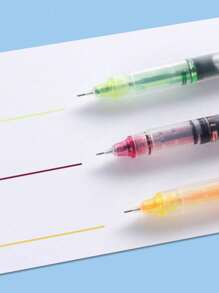 SHEIN Penne di grande capacità e colore neutro, distribuite casualmente, per il ritorno a scuola. Set di penne per taccuino di grande capacità, penne gel colorate, penne per disegno, per prendere appunti e per disegnare linee