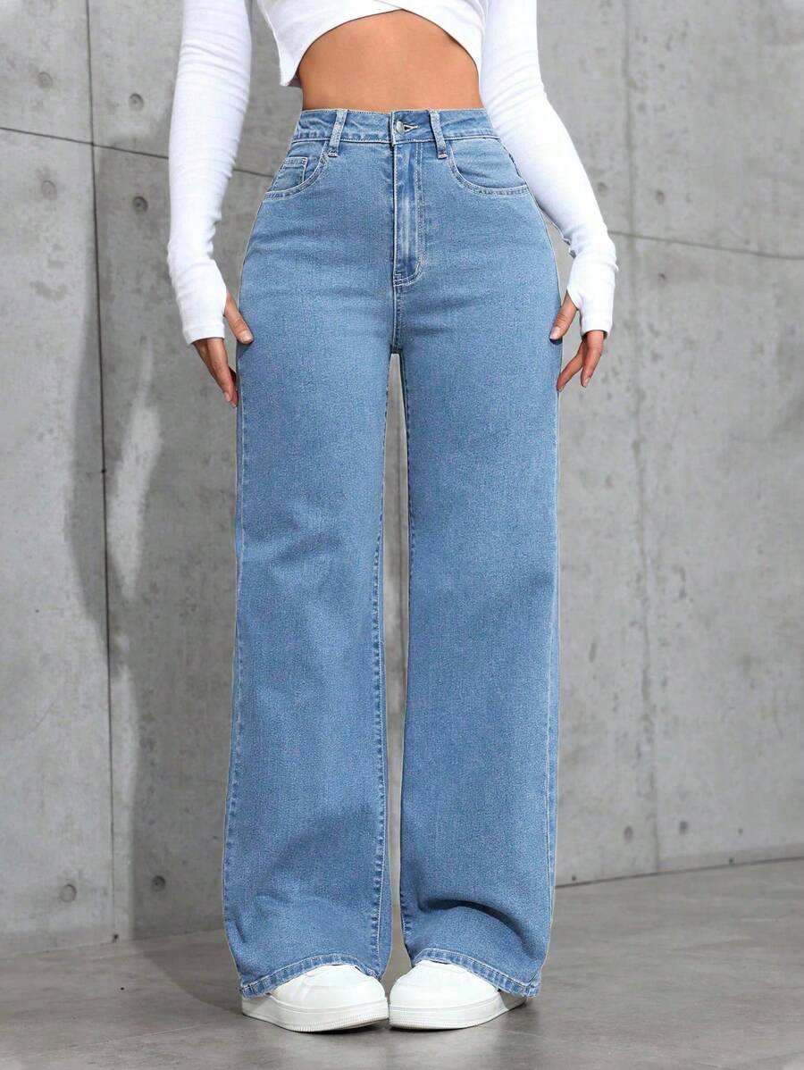 Jeanoix Women Casual Straight Leg Jeans Y2k