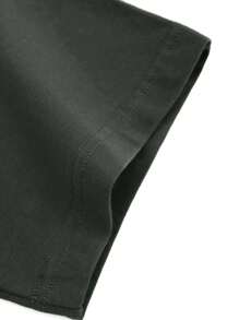 Manfinity Dauomo 男士短袖连帽T恤，夏季时尚 - 軍綠色 - 查看 3