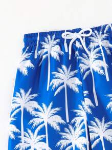 Tween Boys Slumpmässigt Mönstrade Strandshorts Badbyxor - Multifärgad - Visa 5