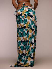 MUSERA Maxi Side Tie Printed Pattern Sarong Cover Up Spring, Summer, Ibiza, Holiday, Cute, Festival, Vacation Beachwear, Beach, Boho Mai Tai