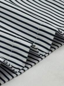 Manfinity Dauomo 夏季男士休闲条纹短袖衬衫 - 彩色 - 查看 5