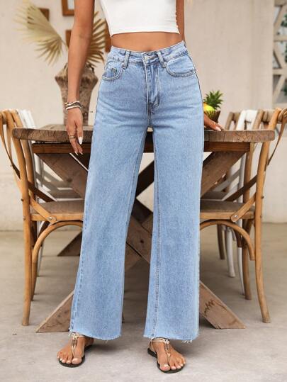 EMERY ROSE Women's Relaxed Fit Washed Straight Leg Jeans