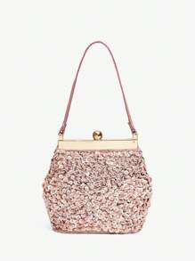 SHEIN Belle Quý cô, Túi xách buổi tối cho phụ nữ, Túi xách quai trên, Màu hồng, Thời trang, Sang trọng, Sang trọng, Quyến rũ, Thanh lịch, Kim sa, Hạt cườm, Dành cho bé gái, Quý cô, Phụ nữ, Sinh viên đại học, Dành cho cô dâu, Phù dâu, Khách dự tiệc cưới, Tuần trăng mật, Dự tiệc, Dạ hội, Đám cưới, Câu lạc bộ, Hẹn hò, Buổi tối, Đêm hẹn hò - trái cam - Xem 5