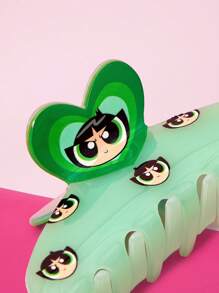 THE POWERPUFF GIRLS X SHEIN 3 pièces Pinces à cheveux de mode pour femmes, motifs minimalistes et doux de fleurs, bulles, boutons d'or, conviennent pour un port quotidien