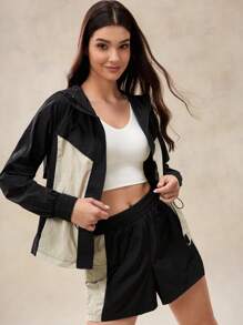 OutZeal Women's Water-Resistant Lightweight Color Block Outdoor Rainshell Jacket Hiking Camping