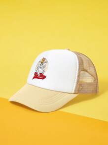TOM & JERRY X SHEIN Baseballkappe mit Cartoon Muster Farbblock Mesh und verstellbar