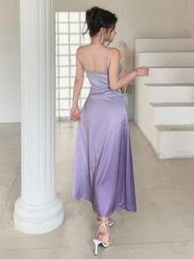 DAZY Abito elegante minimal donna con effetto sfumato, senza maniche, adatto per uso casual quotidiano