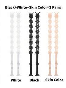1/3pairs Lace Flower Decor Bra Straps, Adjustable Versatile Anti-Slip Shoulder Strap For Women's Lingerie And Bra Accessories,Body Care For Travel Sport Outdoor