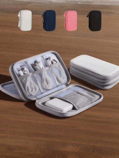 1 件防水电子收纳袋，多层固定收纳袋，多拉链便携式收纳袋 - 非常适合 U 盘、硬盘、耳机