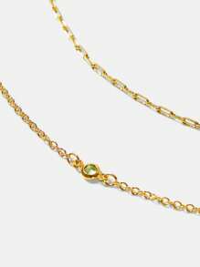 MOTF PREMIUM COLLAR DE DOBLE CAPA CON CIRCONITA DORADA - Amarillo Oro - Ver 5