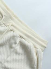Manfinity Homme Conjunto de camisa polo y pantalones cortos de unicolor para hombre, casual y minimalista para uso diario, un conjunto casual de 2 piezas