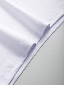 Manfinity Dauomo Men Simple Solid Color Short Sleeve Casual T-Shirt - White - View 3