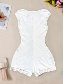 SHEIN Lace Tight Jumpsuit, Minimalist Fashion Suitable For Summer - White - View 2