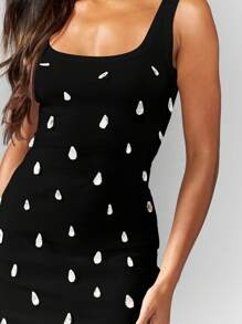 MISSGUIDED Mini Bodycon Tank Sleeveless Polka Dot Form Fitting Small Dress Party Club Casual Night Out Spring Summer Fashion - Black - View 4