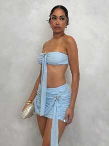 Glamine 女士金属海星装饰浪漫垂坠迷你裙