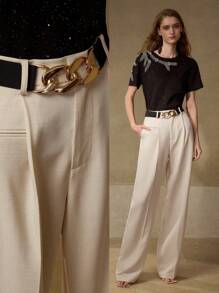 MOTF PREMIUM Pantaloni con pince e cintura