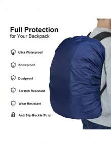 1pc Outdoor Mountaineering Waterproof Cover,Raincoat For Backpack Outdoor ,Double Shoulder Dust Cover, Portable Collapsible Large Capacity Clamshell Bag, Hiking Backpack