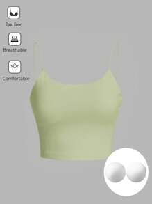 Tseoso 女士纯色露背休闲吊带背心夏季 - 薄荷綠 - 查看 3