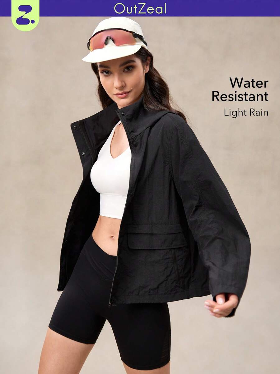 OutZeal Women's Water-Resistant Lightweight Packable Hat Outdoor Rainshell Jacket Hiking Camping