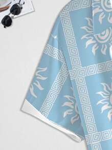 Manfinity RSRT Summer Vacation Sun Printed Men's Short Sleeve Shirt Set - Multicolor - View 5