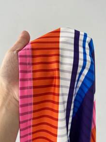Maweii 大码紧身连衣裙，彩色条纹时尚新款 - 彩色 - 查看 3